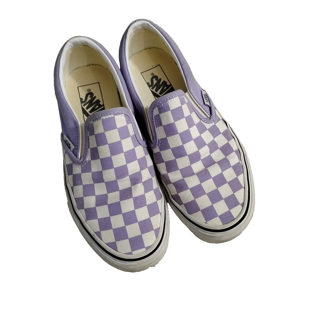 Vans Classic Slip On Checkered Shoe Purple Unisex Size Womens 6.5 Mens 5